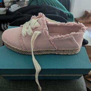 Toms Pink and Cream Espadrille Shoes